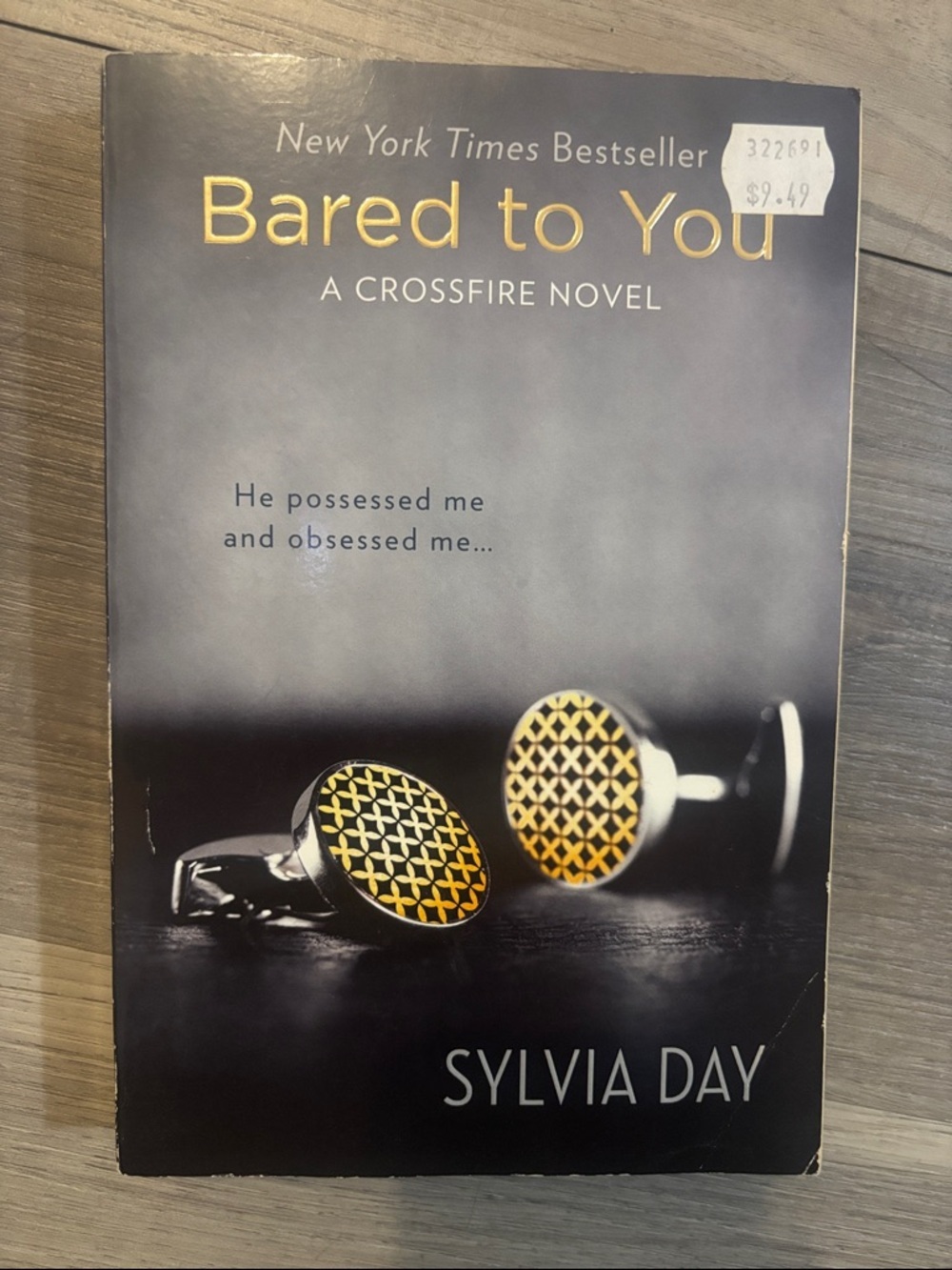 'Bared to You' Novel with Gold-Accent Cufflinks